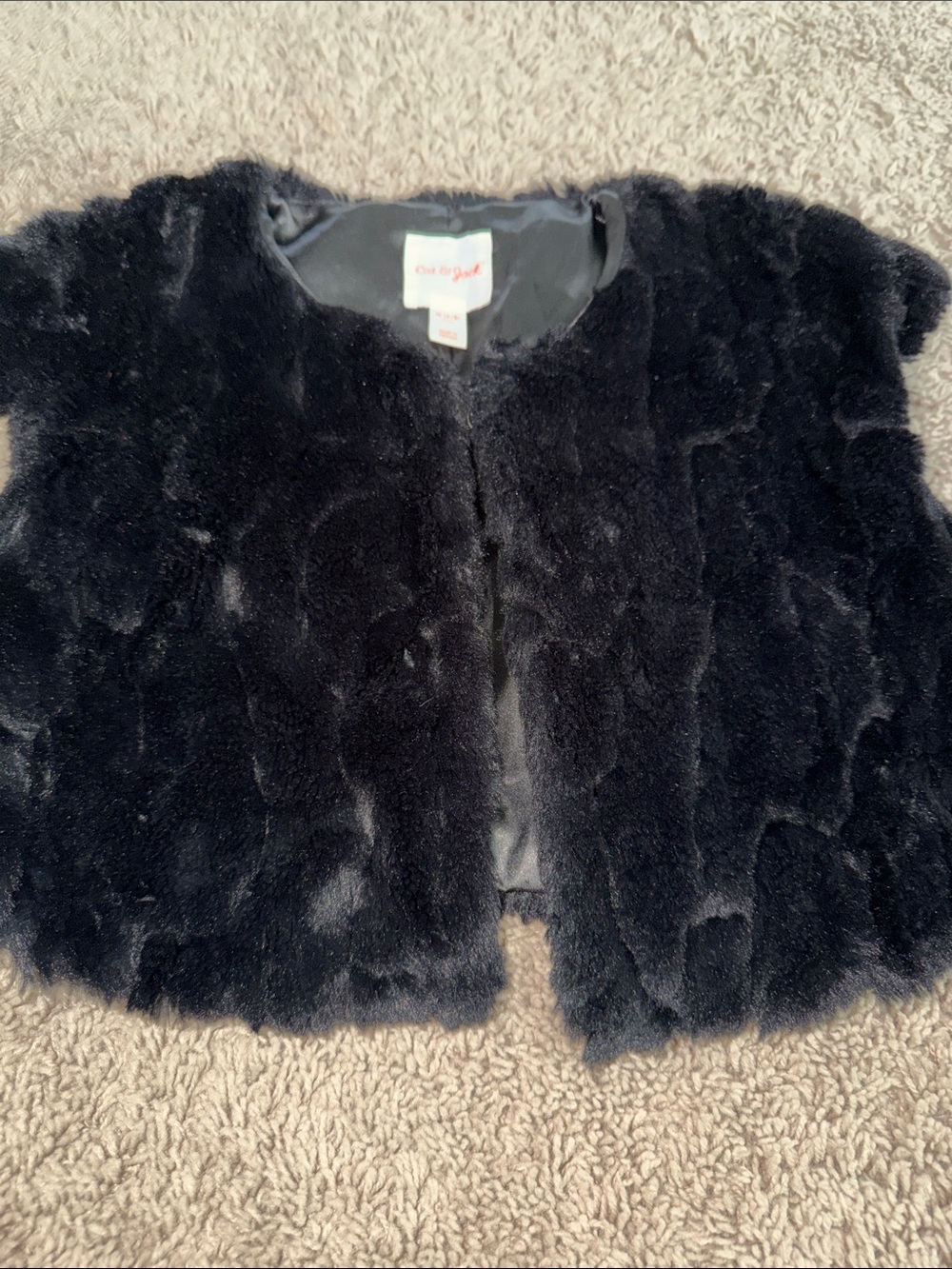 Cat & Jack Black Faux Fur Cape Jacket for Kids